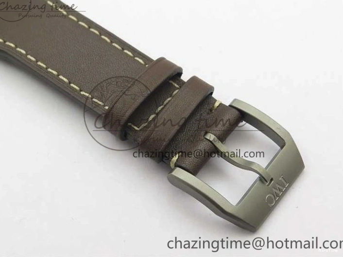 MIROTIME 0323 Mark XVIII IW327006 Titanium V7F 1:1 Best Edition Black Dial on Brown Leather Strap A Attractive 7080